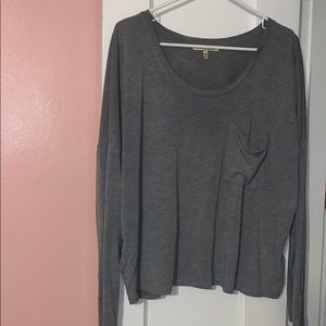 Express cropped off the shoulder long sleeve top